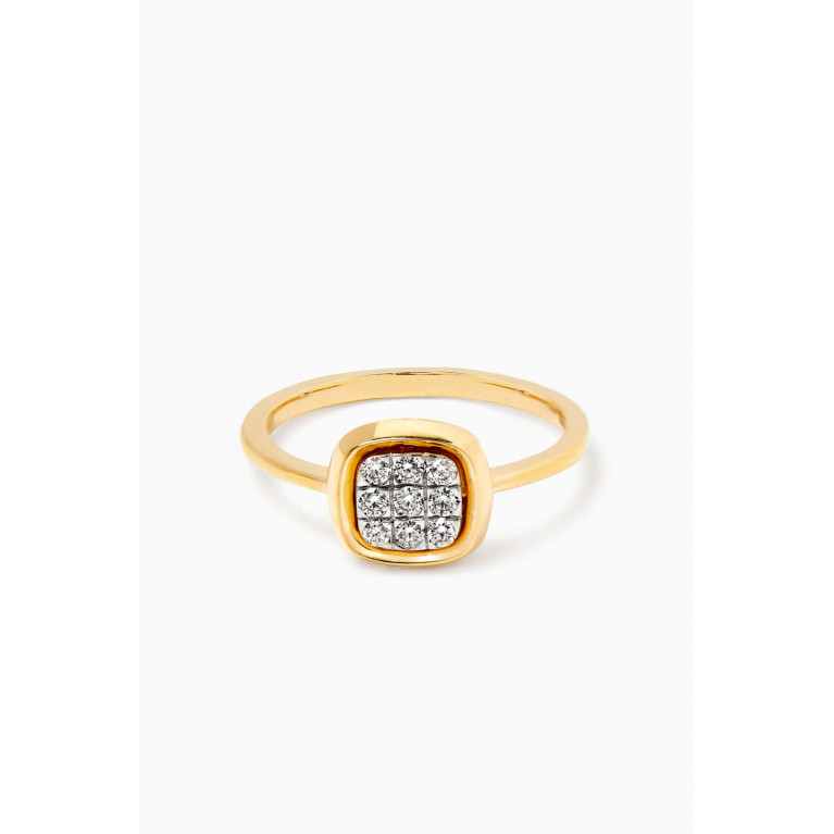 Damas - Illusion Cushion Diamond Ring in 18kt Gold