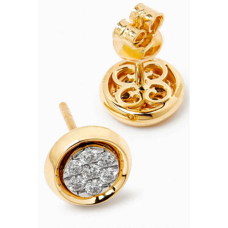 Damas - Illusion Round Diamond Earrings in 18kt Gold