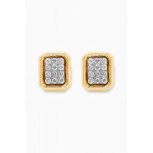 Damas - Illusion Rectangular Diamond Earrings in 18kt Gold