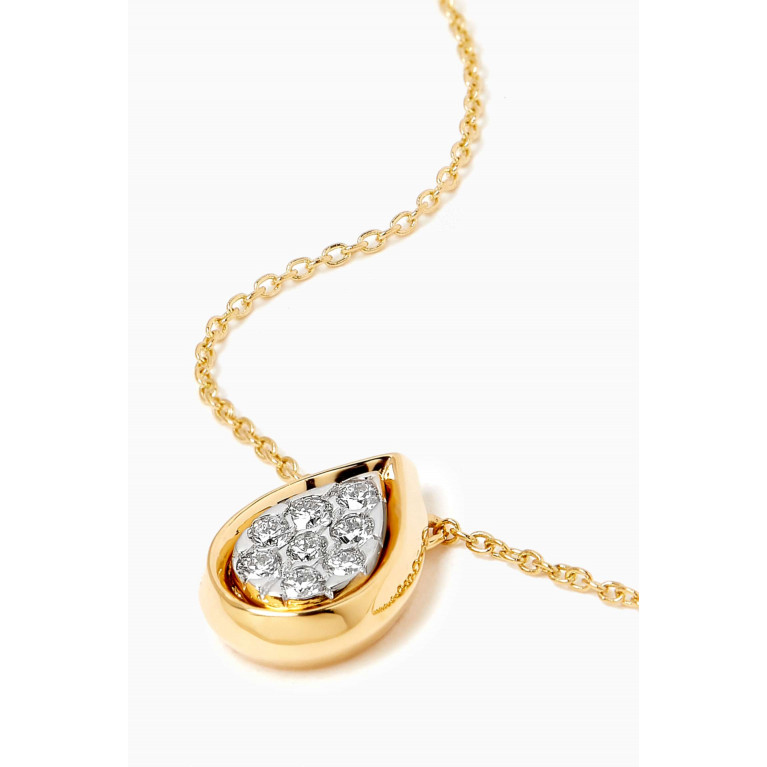 Damas - Illusion Pear Diamond Necklace in 18kt Gold