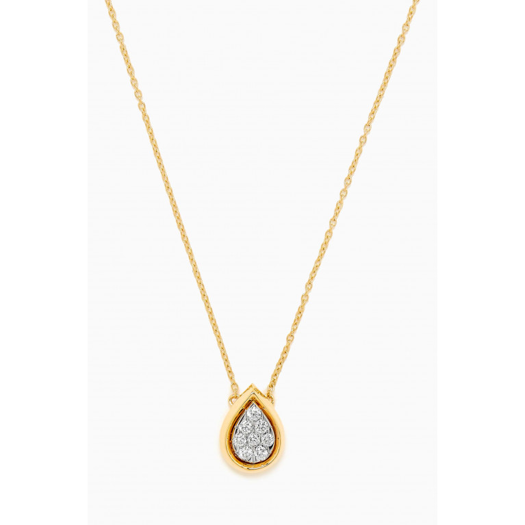 Damas - Illusion Pear Diamond Necklace in 18kt Gold