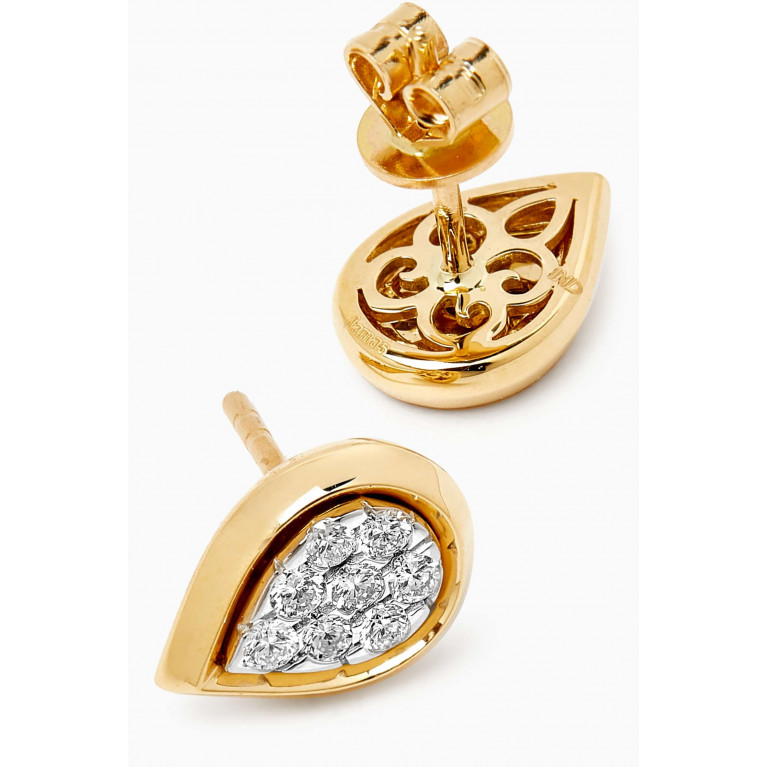 Damas - Illusion Pear Diamond Earrings in 18kt Gold