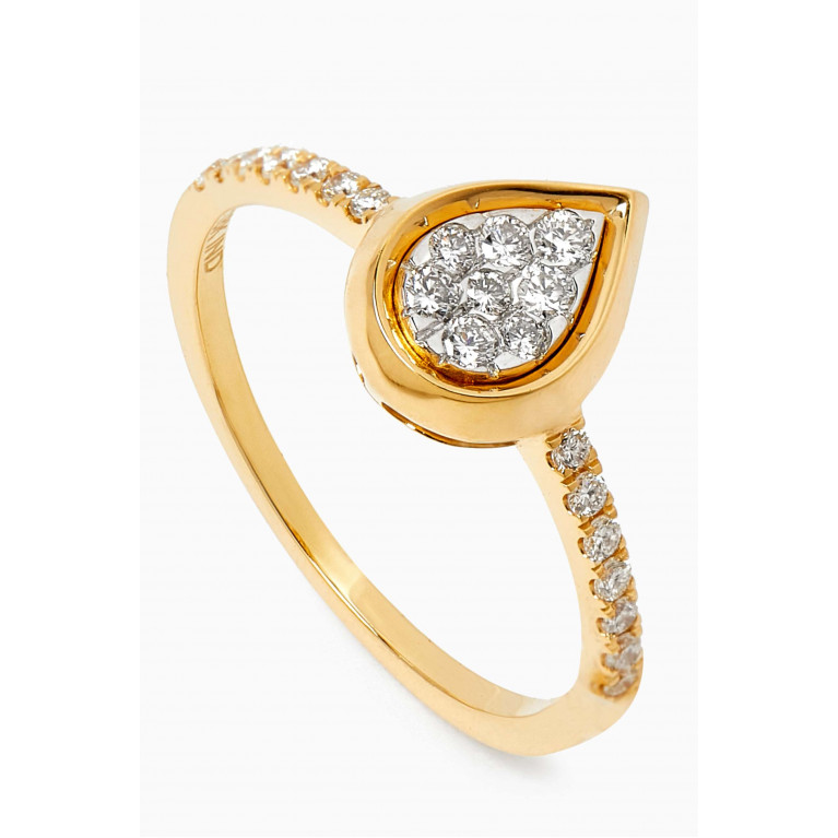 Damas - Illusion Pear Diamond Ring in 18kt Gold