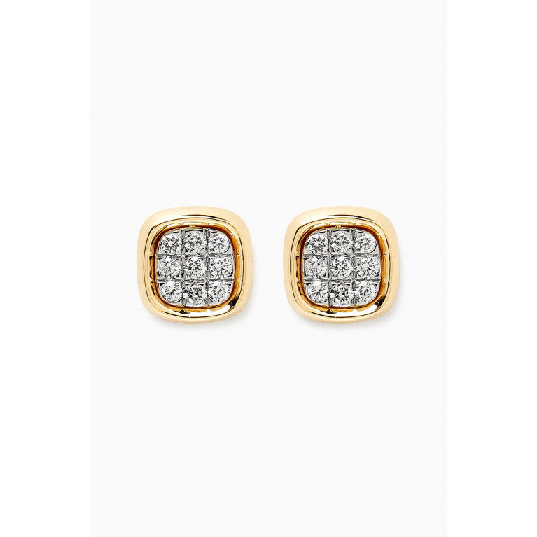 Damas - Illusion Cushion Diamond Earrings in 18kt Gold