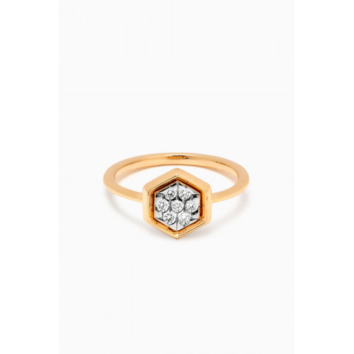 Damas - Illusion Pentagonal Diamond Ring in 18kt Gold