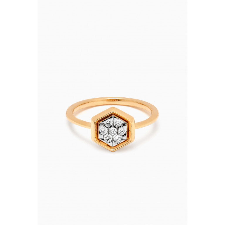 Damas - Illusion Pentagonal Diamond Ring in 18kt Gold