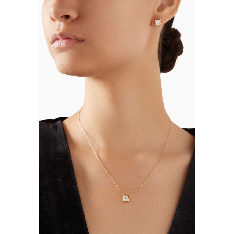 Damas - Illusion Rectangulars Diamond Necklace in 18kt Gold