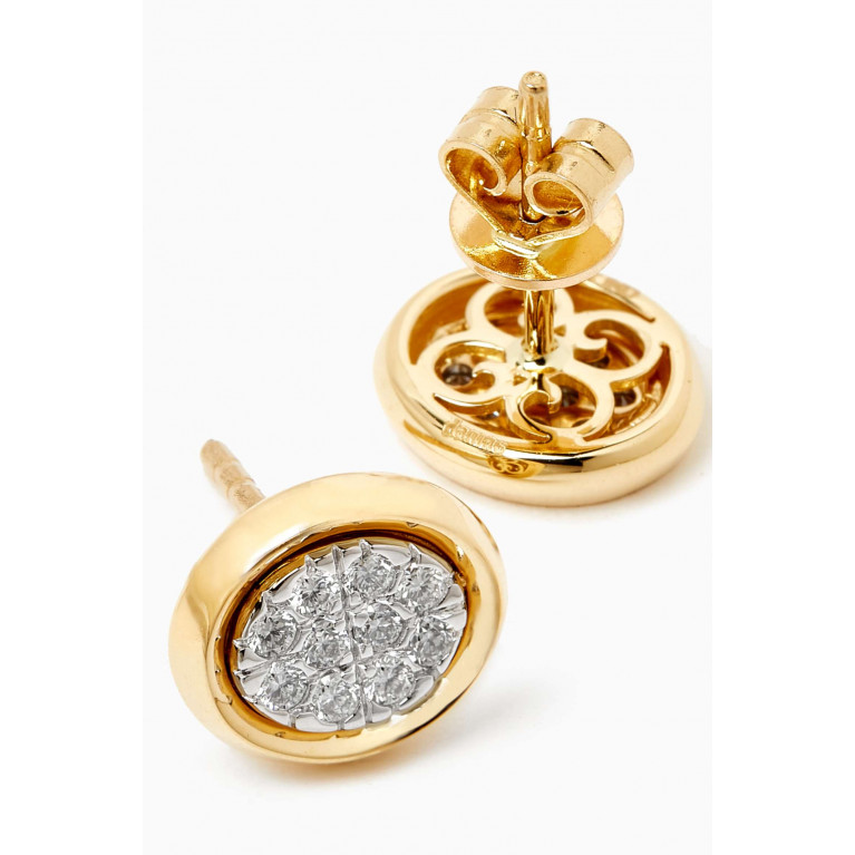 Damas - Illusion Oval Diamond Earrings in 18kt Gold