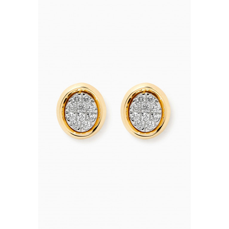Damas - Illusion Oval Diamond Earrings in 18kt Gold