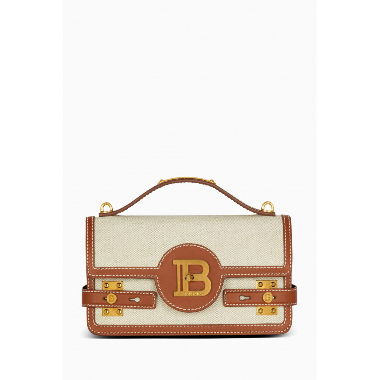 Balmain - B-Buzz 24 Shoulder Bag in Canvas & Leather