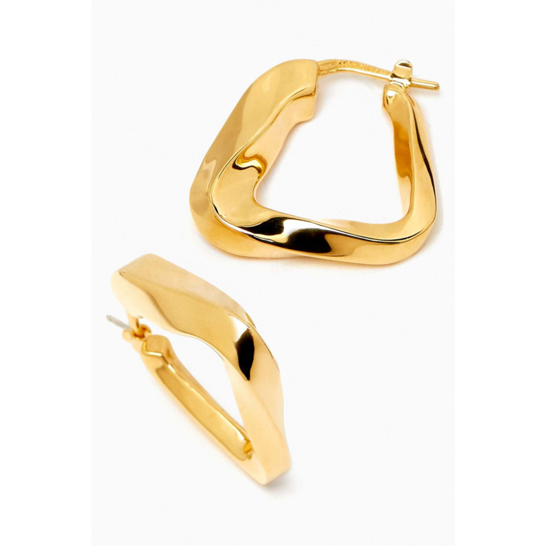 Bottega Veneta - Twist Triangle Hoops in 18kt Gold-plated Sterling Silver