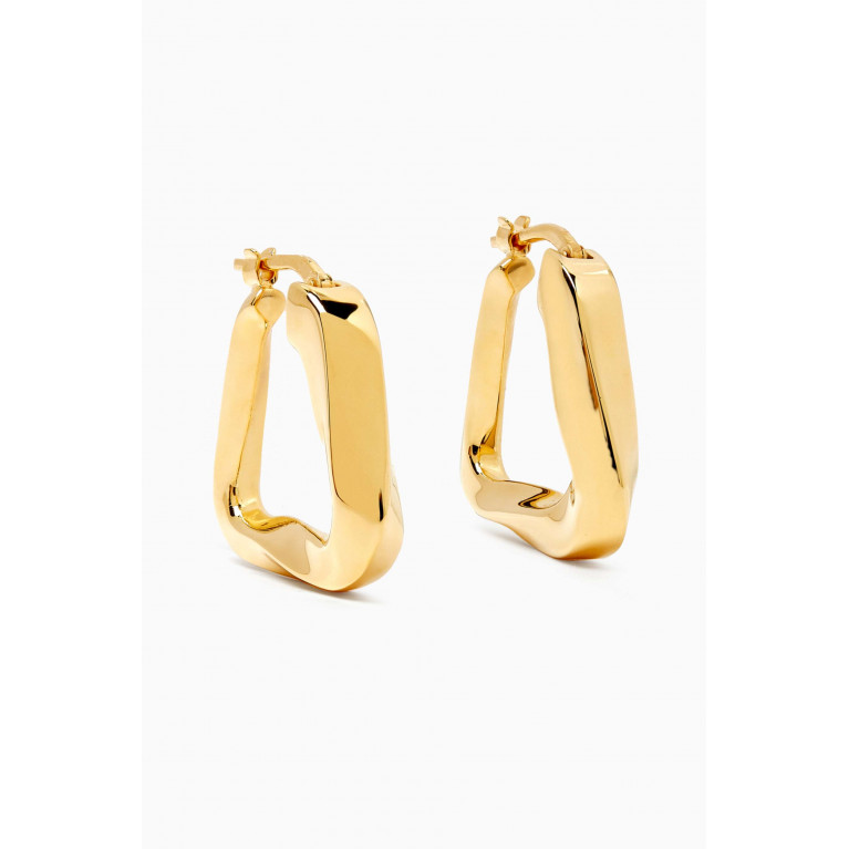 Bottega Veneta - Twist Triangle Hoops in 18kt Gold-plated Sterling Silver