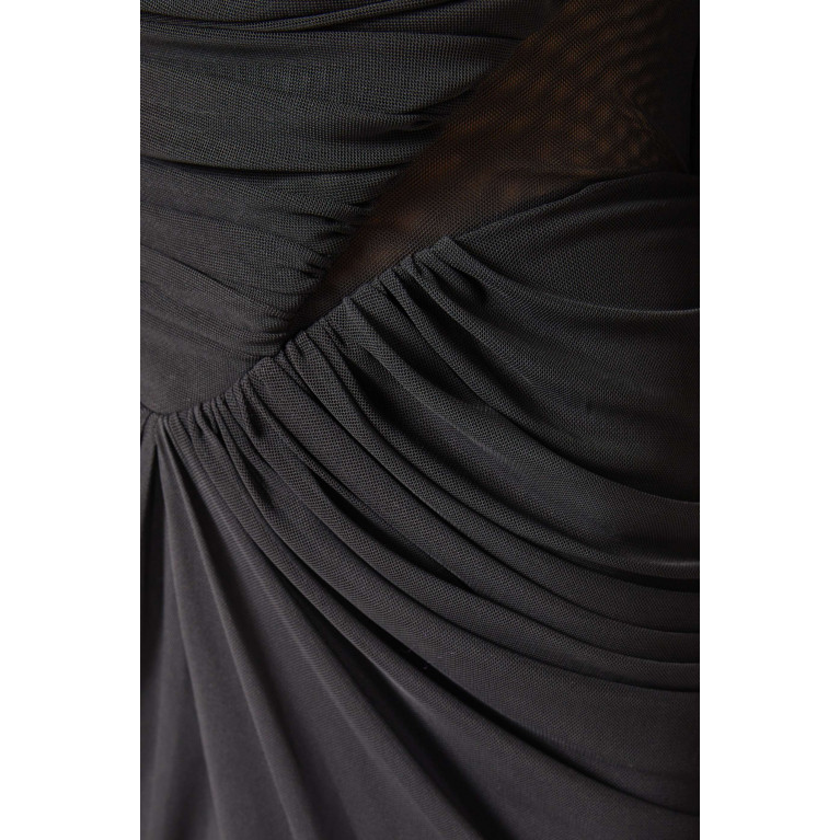 Rhea Costa - Mera Cape Gown in Mesh Tulle