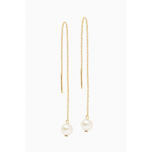 Damas - Kiku Pearl Thread Earrings in 18k Gold