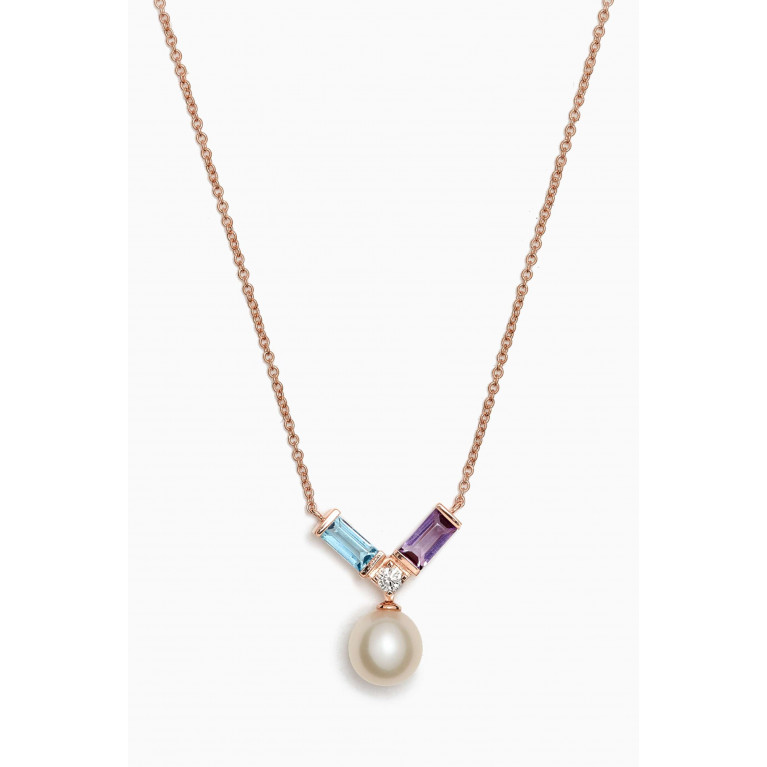 Damas - Kiku Sparkle Mixed Gemstone Necklace in 18kt Gold