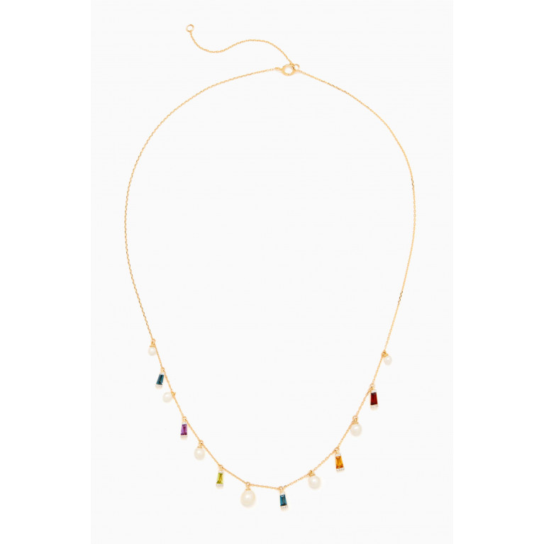 Damas - Kiku Sparkle Mixed Gemstone Necklace in 18kt Gold