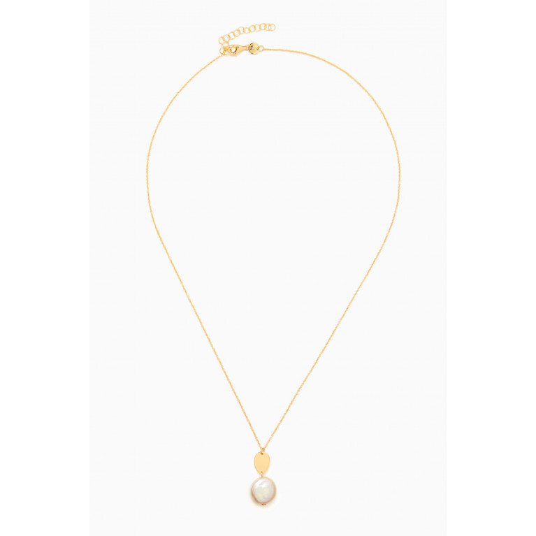 Damas - Kiku Coin Pearl Necklace in 18kt Gold