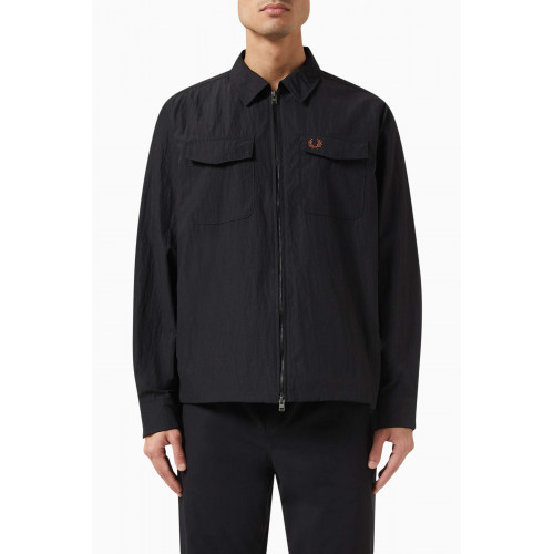 Fred Perry - Logo Overshirt in Crinkle Nylon Blend