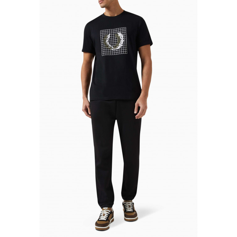 Fred Perry - Laurel Wreath Grid T-shirt in Cotton Jersey