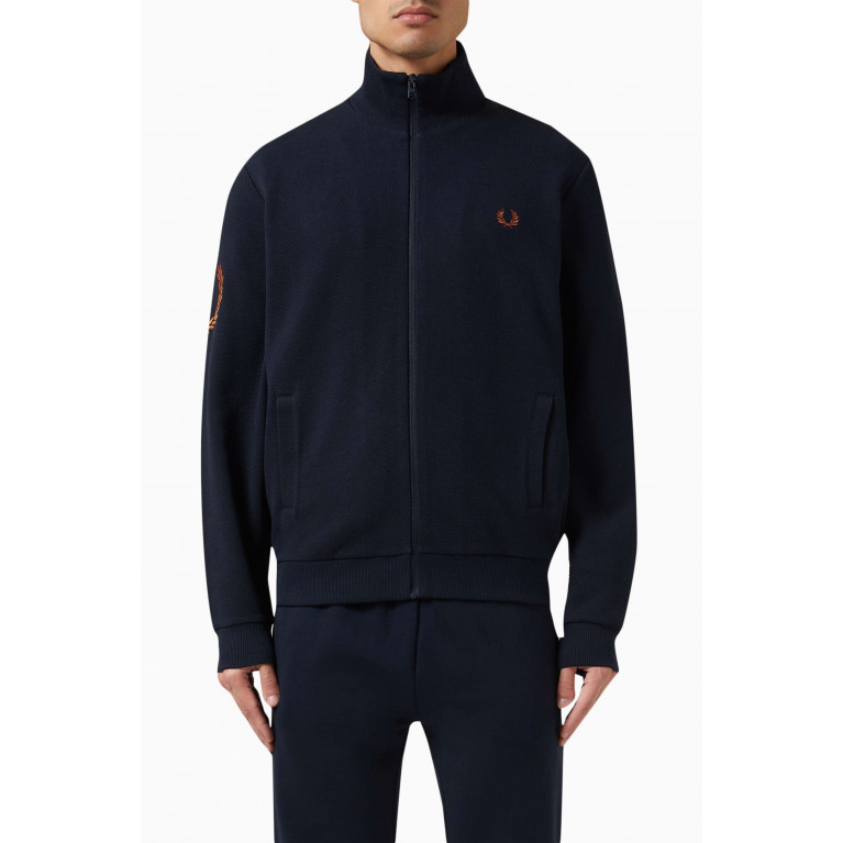 Fred Perry - Laurel Wreath Sleeve Track Jacket in Cotton Blend Twill