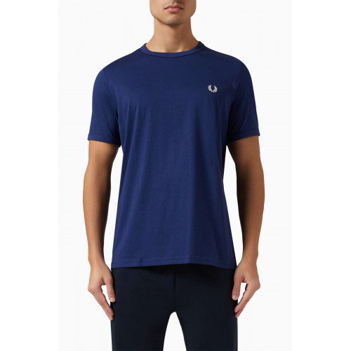 Fred Perry - Ringer Logo T-shirt in Cotton Jersey