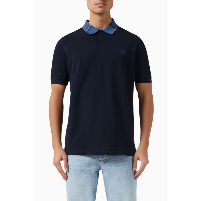 Fred Perry - Graphic Collar Polo Shirt in Cotton Piqué