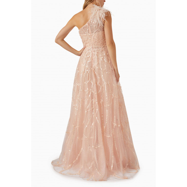 Mac Duggal - Embellished One-shoulder Gown in Tulle