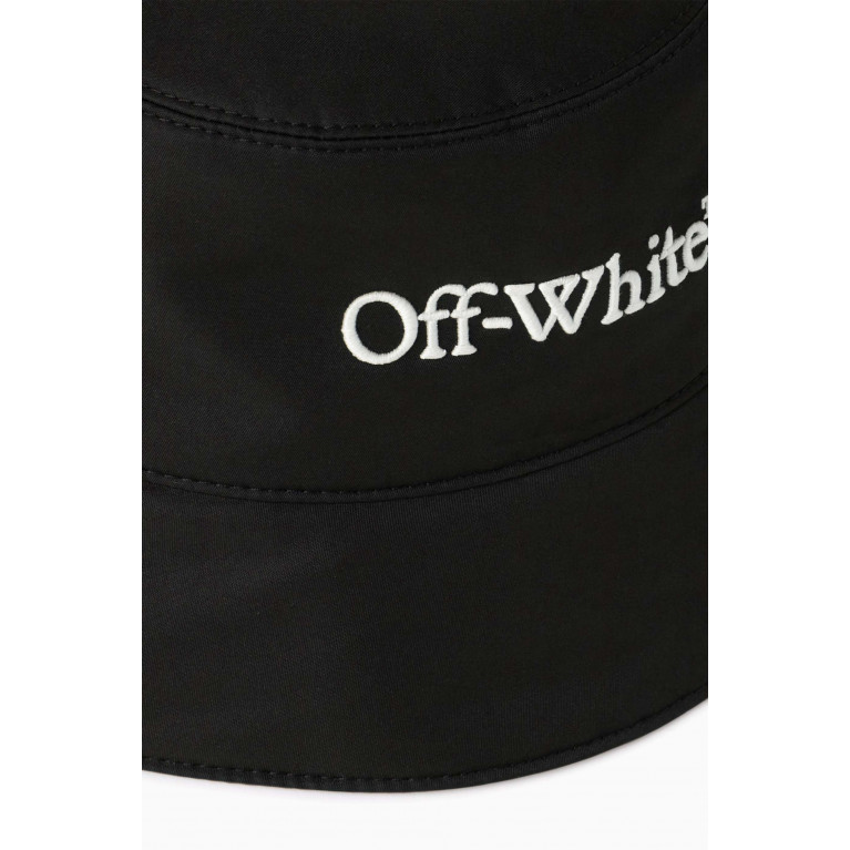 Off-White - Embroidered Bookish Logo Bucket Hat in Cotton