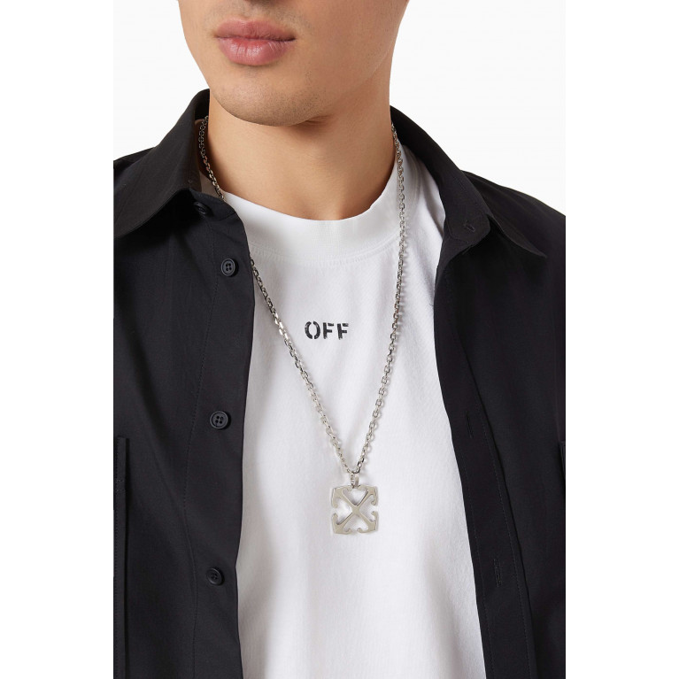 Off-White - Arrow Pendant Necklace in Brass