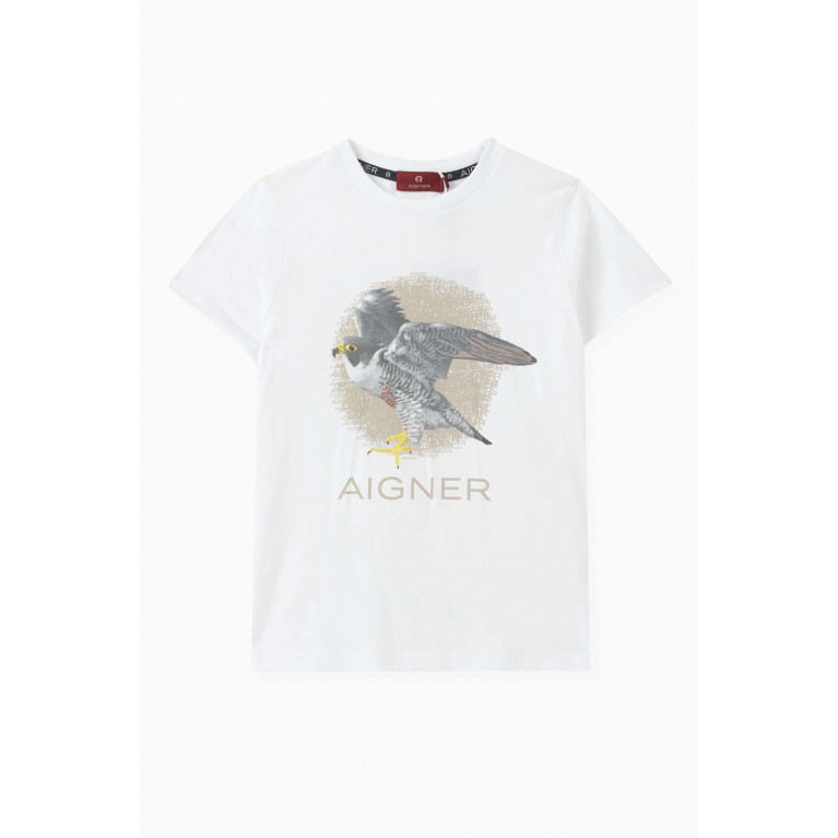 AIGNER - Bird & Logo Print T-shirt in Cotton