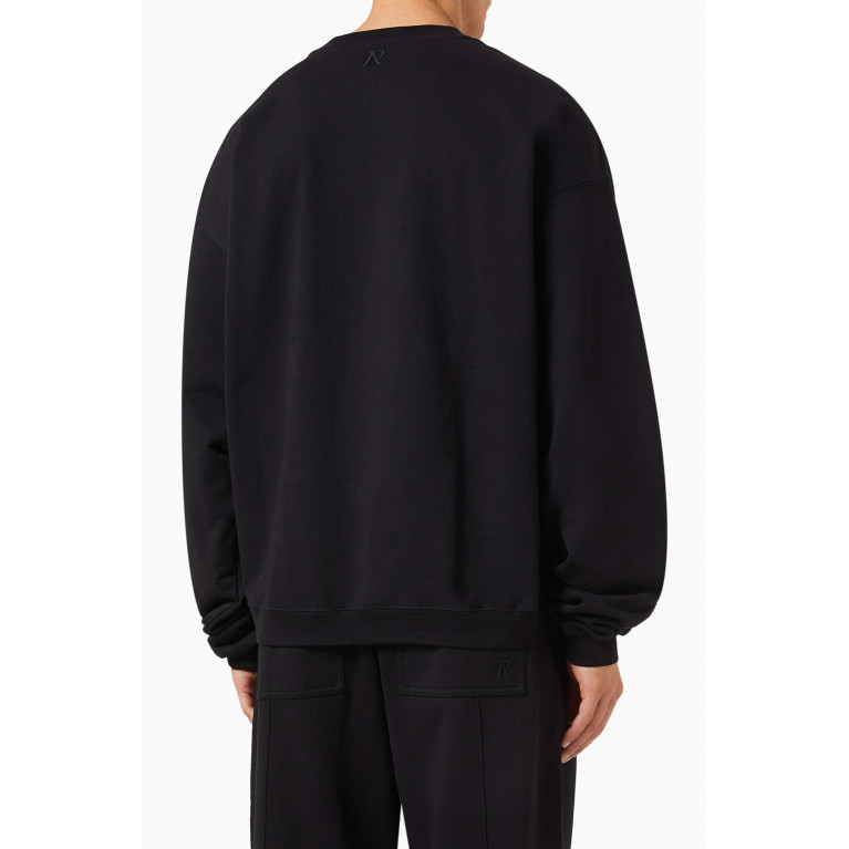 Represent - Initial Sweatshirt in Cotton Black