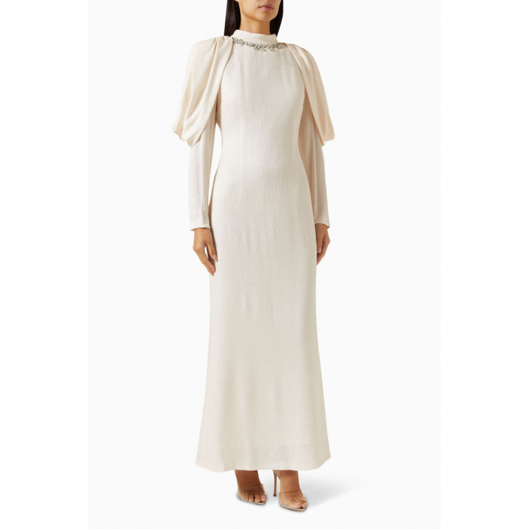 Senna - Beatrice Embellished Maxi Dress White