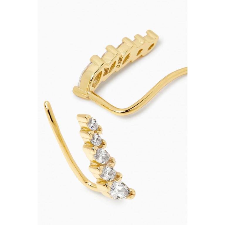 By Adina Eden - CZ Multi Marquise Ear Climbers in 14kt Gold-plated Silver
