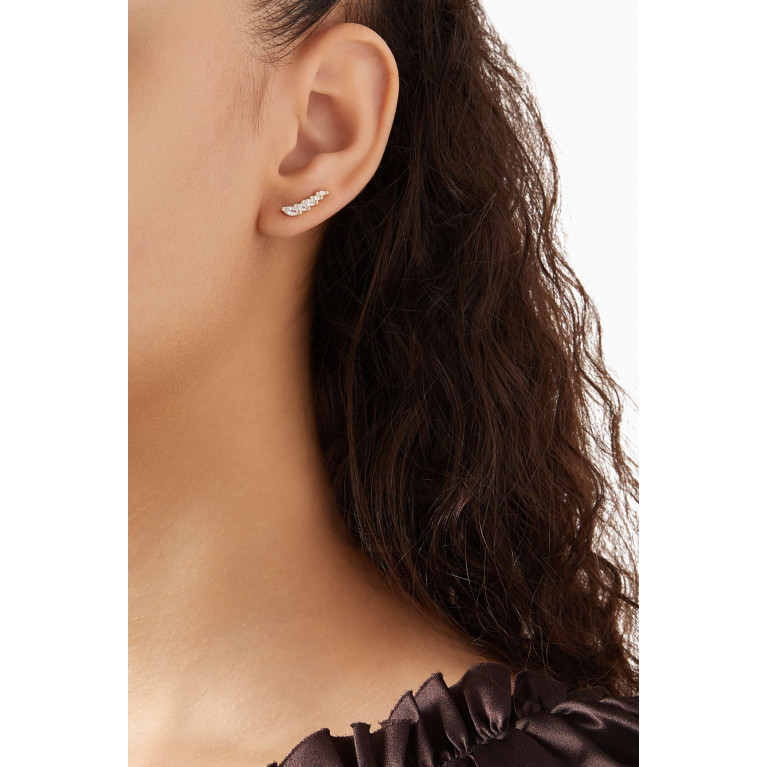 By Adina Eden - CZ Multi Marquise Ear Climbers in 14kt Gold-plated Silver