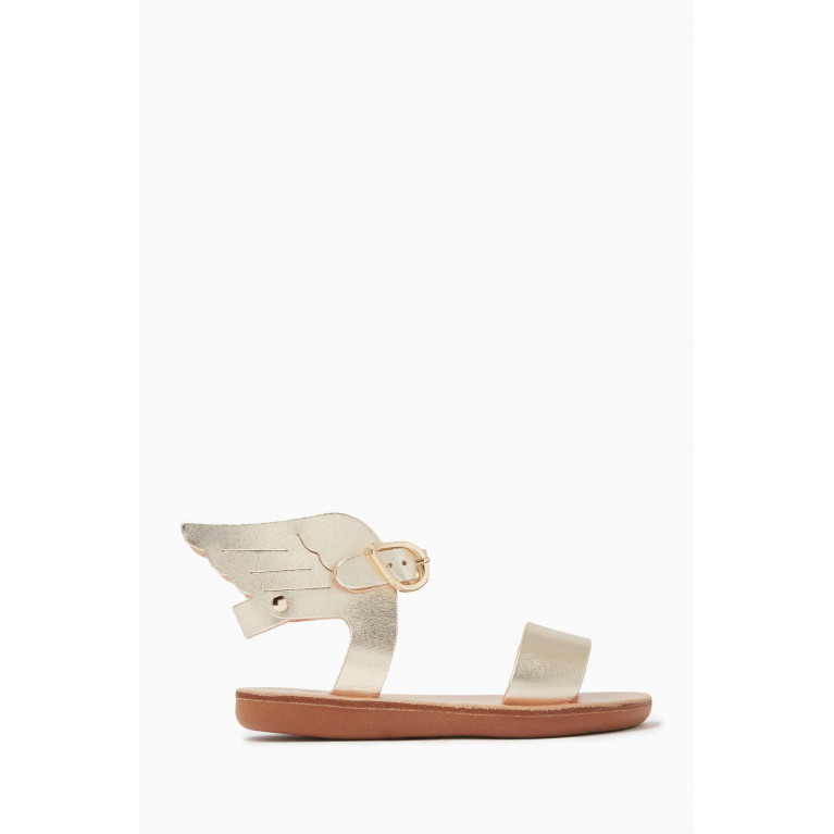Ancient Greek Sandals - Little Electra Soft Sandals in Leather Silver