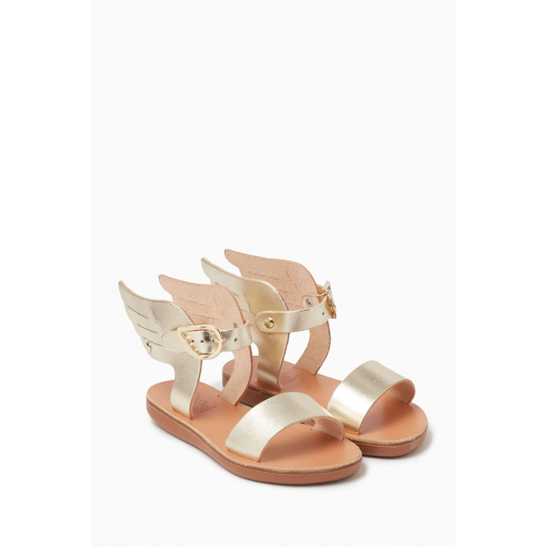Ancient Greek Sandals - Little Electra Soft Sandals in Leather Silver