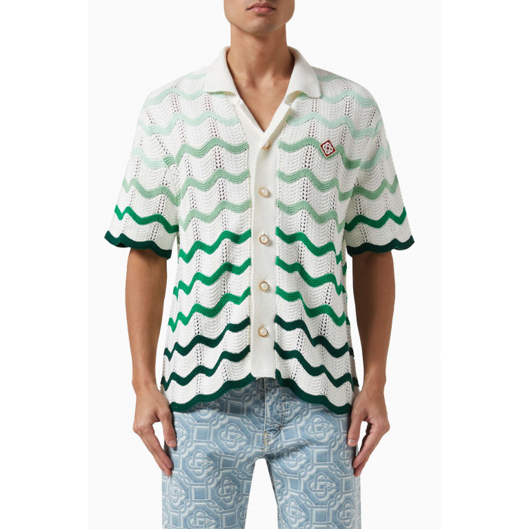 Casablanca - Wavy Gradient Shirt in Crochet Knit