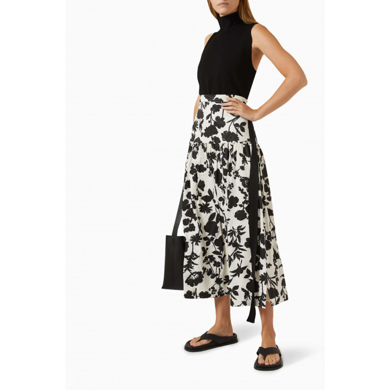 Max Mara - Udente Long Skirt in Printed Cotton Satin
