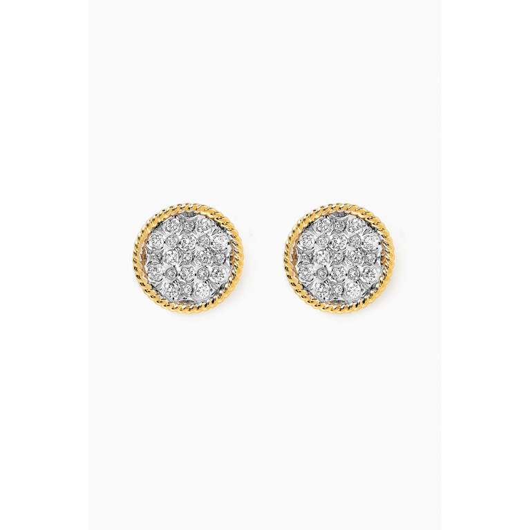 STONE AND STRAND - Diamond Plate Stud Earrings in 10kt Gold