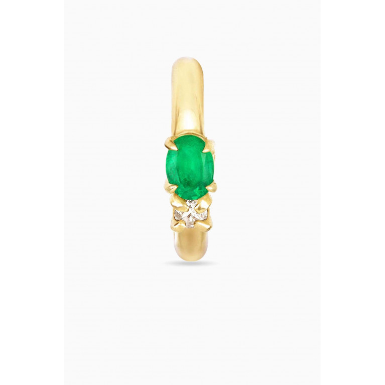 STONE AND STRAND - Green Goddess Single Ear Cuff in 10kt Gold