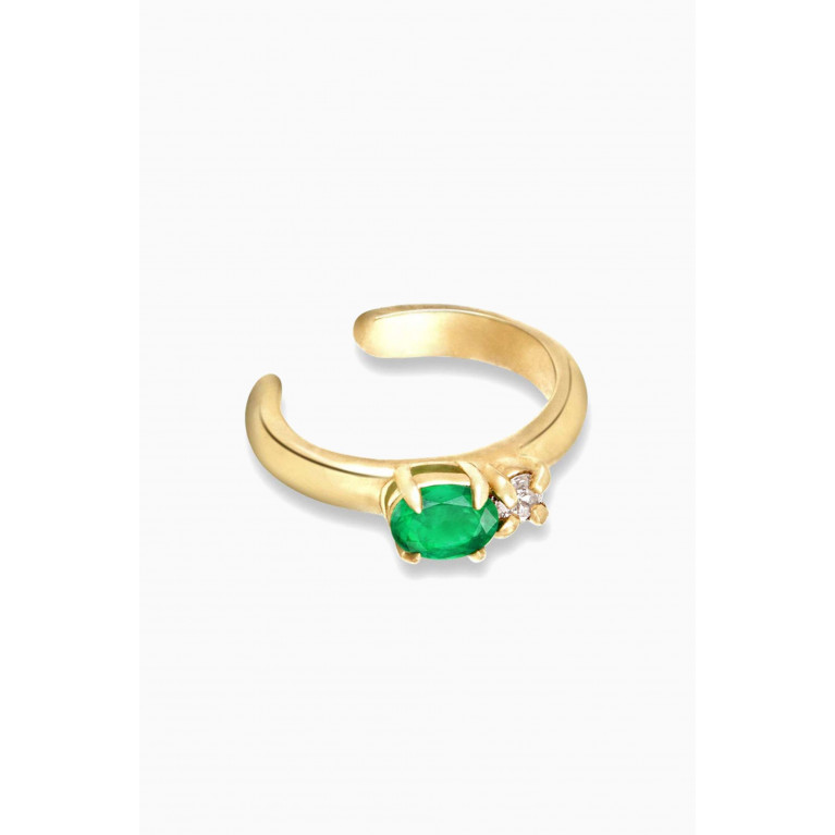 STONE AND STRAND - Green Goddess Single Ear Cuff in 10kt Gold