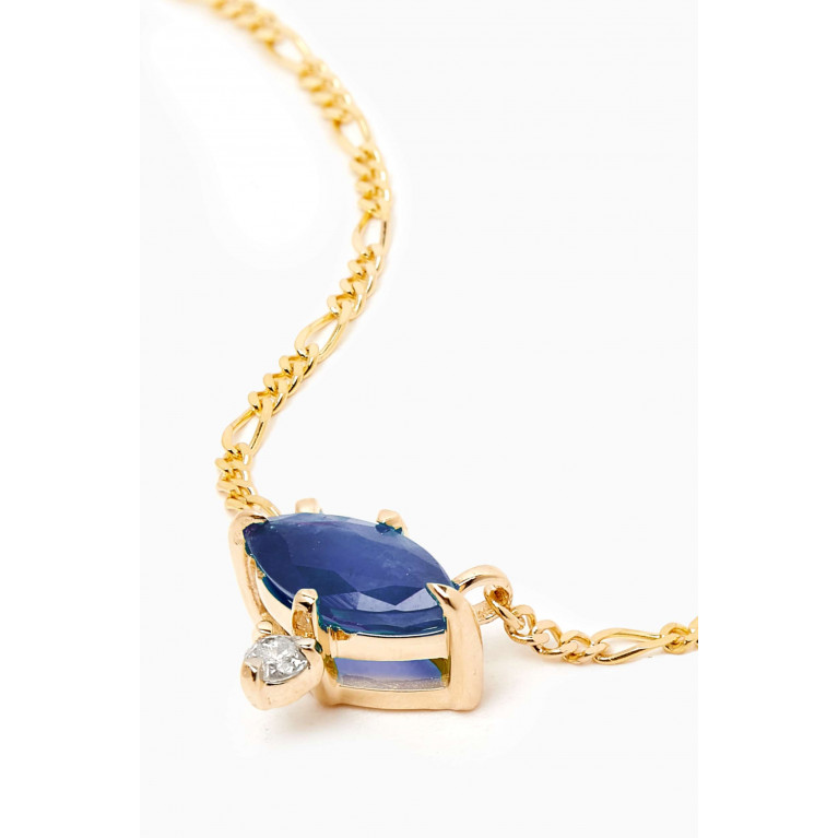 STONE AND STRAND - Marquise Sapphire Pendent Necklace in 10kt Gold Blue