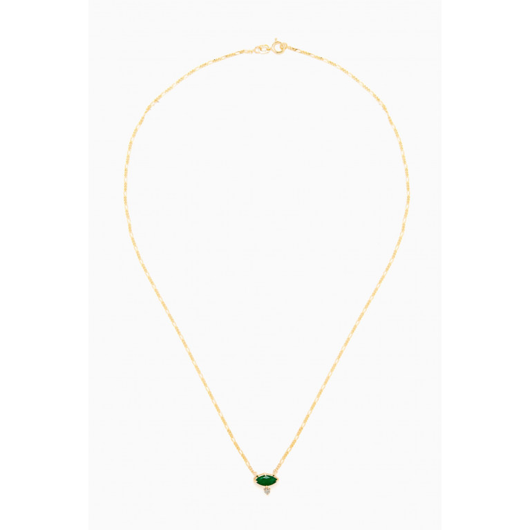 STONE AND STRAND - Marquise Emerald Pendent Necklace in 10kt Gold Green