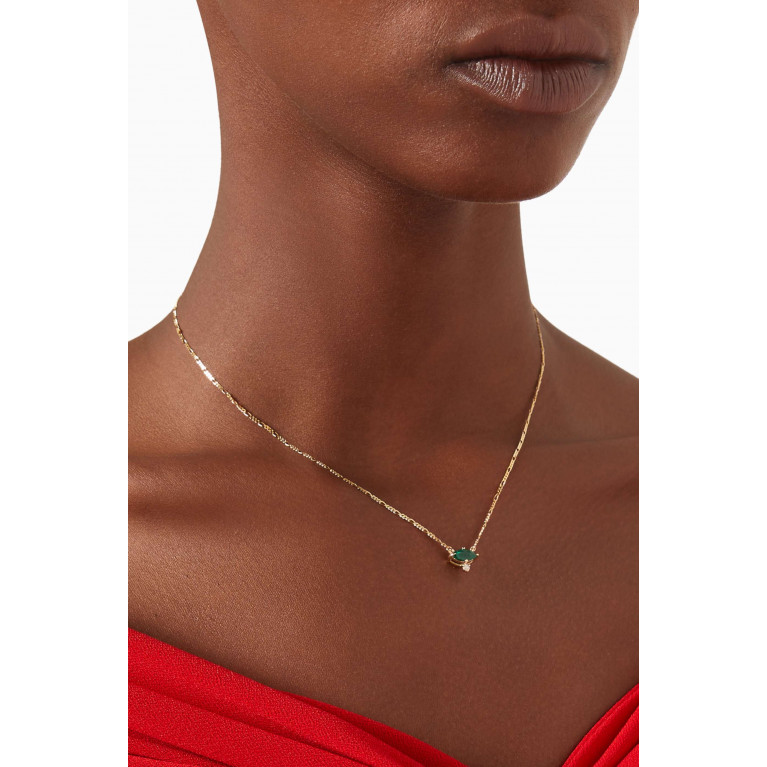 STONE AND STRAND - Marquise Emerald Pendent Necklace in 10kt Gold Green