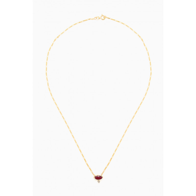 STONE AND STRAND - Marquise Ruby Pendent Necklace in 10kt Gold Red