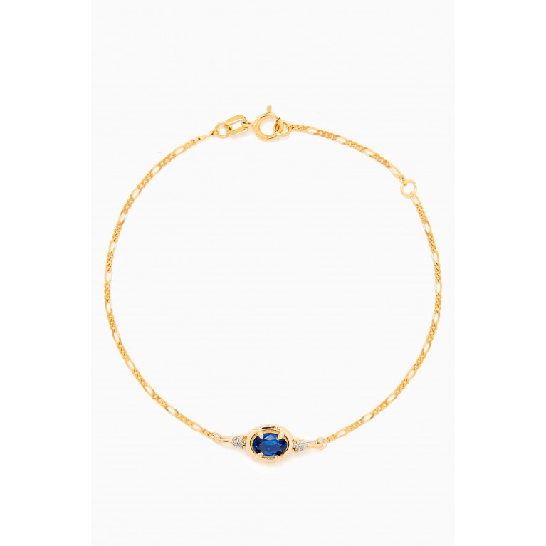STONE AND STRAND - Sapphire & Diamond Bonbon Bracelet in 10kt Gold Blue