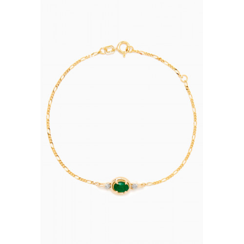 STONE AND STRAND - Emerald & Diamond Bonbon Bracelet in 10kt Gold Green