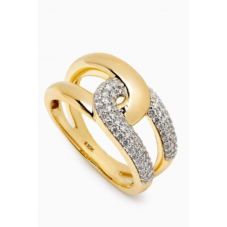 STONE AND STRAND - Interlock Pavé Diamond Ring in 10kt Gold
