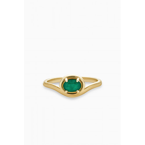 STONE AND STRAND - Oval Emerald Ring in 10kt Gold Green