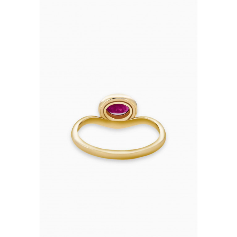 STONE AND STRAND - Oval Ruby Ring in 10kt Gold Red